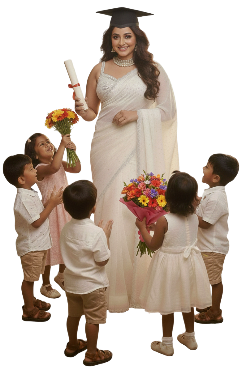 Graduate with children